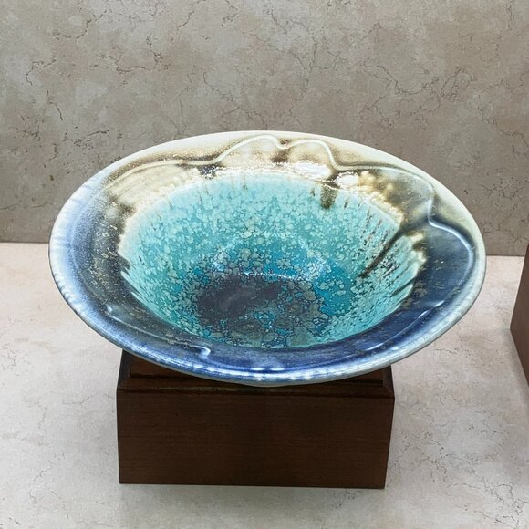 Cady Clay Works  Studio Pottery Speckled Glaze Bowl 8.25” USA Turquoise 2010-19 - Picture 4 of 10